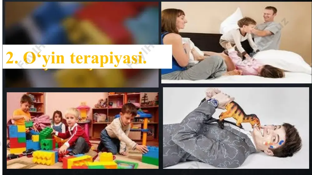 i yana-da chuqurroq tushunishiga yordam beradi, uning empatiya qobiliyati kuchayib, odam o‘zini real idrok qilishga erishadi. oyna texnikasi ishtirokchi o‘z tuyg‘ularini so‘z yoki xatti-harakat orqali namoyon eta olmaganida, yordamchi “men” sahnada uning rolini ijro etadi. uning tuyg‘ularini va xatti-harakatlarini xuddi unikidek tasvirlashi kerakki, ishtirokchi o‘zini oynada ko‘rayotgandek tasavvur qilishi lozim. 15 8. logoterapiya viktor franklning logoterapiya ta'limoti ham falsafa, ham shaxsiyat nazariyasi, ham psixoterapiyadir. logoterapiya falsafasi dunyoqarash bo'lgani kabi, shaxsiyat nazariyasi ham inson tabiatining yangi ko'rinishini, shu jumladan ruhiy (noetik) o'lchovni taklif qiladi, xuddi psixoterapiya "ma'no bilan davolash" deb ta'riflanishi mumkin bo'lgan usuldir. logoterapiya bizning davrimizda, ayniqsa qadriyatlar va an'analarning o'zgarishi, inson o'z ma'nolari va ko'rsatmalarini mustaqil ravishda topish vazifasiga duch keladigan vaqt bilan ajralib turadi. logoterapiya tarixi xx asrning 30-yillariga borib taqaladi. zigmund freydning psixoanalizi va alfred adlerning individual psixologiyasi kabi tendentsiyalarga tayangan holda viktor frankl 1938 yilda birinchi marta nashr etgan yangi, o'ziga xos yondashuvning asoslarini ishlab chiqdi. …