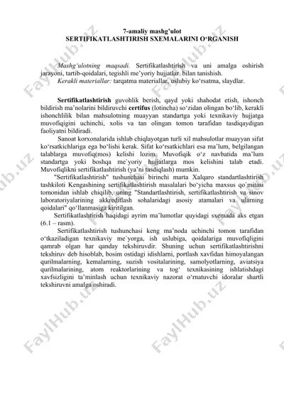 sertifikatlashtirish sxemalari — DOCX