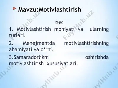 motivlashtirish — PPTX