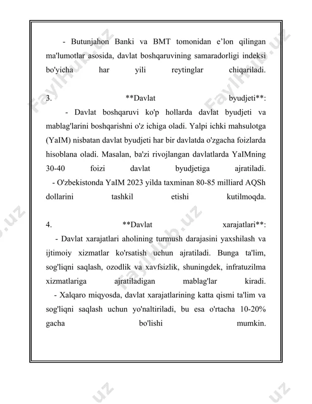 ntal huquqlarga ta'siri bo'lishi mumkin. o'zbekiston respublikasi diniy erkinlikni kafolatlovchi konstitutsiyaga ega davlatlardan biri hisoblanadi. konstitutsiyaga ko'ra, davlatdan ma'naviyatni ajratish nazarda tutiladi, ammo diniy jamiyatlar o'z faoliyatlarini davlat nazorati ostida olib borishlari kerak, bu esa muvozanatni saqlashga harakat qiladi. jahon banki statistikalariga ko'ra, dunyoda musulmon aholi soni taxminan 1,9 milliard kishini tashkil etadi va bu global aholi sonining qariyb 24,9 foiziga tengdir. xristianlar 2,3 milliarddan oshiq bo'lib, bu jahon aholisining 31,2 foizini tashkil etadi. ushbu demografik ma'lumotlar diniy normalarning butun dunyo bo'ylab huquqiy va ijtimoiy tizimlarga kiritilishi va muhimligini anglatadi. xulosa qilib aytganda, diniy normalarning huquq tizimiga ta'siri turli davlatlardagi tarixiy, madaniy va ijtimoiy sharoitlarga bog'liq. shu sababli har bir davlat va jamiyat uchun diniy normalarning ta'siri o'ziga xosdir va uni o'z alohida ehtiyojlari va tamoyillariga muvofiq boshqaradi. 3. konstitutsiyada dinning o‘rni 3. konstitutsiyada dinning o‘rni mavzusi axborotga asoslangan holda taqdim etilishi mumkin. ushbu mavzuda din va konstitutsiya o‘rtasidagi munosabatlar, …