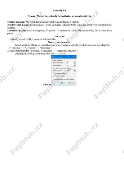 matnli hujjatlarda formatlashni avtomatlashtirish — DOCX