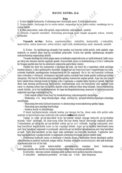 xotira haqida — PDF
