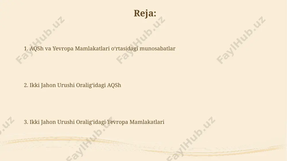 aniya bilan ittifoq tuzdi. 1936-yilda ispaniyadagi fuqarolar urushi davomida germaniya va italiya franko qo'shinlarini qurollantirdi, bu esa milliy-fashist harakatlarining yevropadagi ta'sirini ko'rsatdi. madaniy va ijtimoiy oʻzgarishlar 1920-yillardagi ayollar huquqlari harakati aqsh va buyuk britaniyada ayollarning saylash huquqiga erishish bilan yakunlandi, ammo ijtimoiy tenglikka erishish uchun kurash davom etdi. 1920-yillarning oxiri va 1930-yillar davomida aqshda va yevropaning ba'zi mamlakatlarida jaz musiqasi, ayniqsa, nyu-orleanda va parijda keng tarqalib, ommaviy madaniyatga kuchli ta'sir ko'rsatdi. tashqi siyosat va xalqaro munosabatlar 1930-yillardagi jahon iqtisodiy inqirozi, buyuk britaniya va frantsiya kabi yirik yevropa davlatlarining xalqaro hamkorlikka bo'lgan qiziqishini pasaytirdi va ularning tashqi siyosatida o'z manfaatlarini himoya qilishga urg'u berildi. 1920-yillar davomida yevropada versal shartnomasi natijasida yuzaga kelgan beqarorlik, germaniya kabi davlatlarning qayta qurollanishiga va milliy-hududiy nizolarga olib keldi, bu esa keyinchalik ikkinchi jahon urushiga sabab bo'ldi. ikkinchi jahon urushiga tayyorgarlik 1930-yillar davomida aqsh buyuk depressiyadan aziyat chekib, izolyatsionizm siyosatini olib bordi, ammo yaponiyaning manchuriyani bosib olishi …