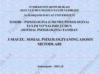 sotsial psixologiya metodlari — PPTX