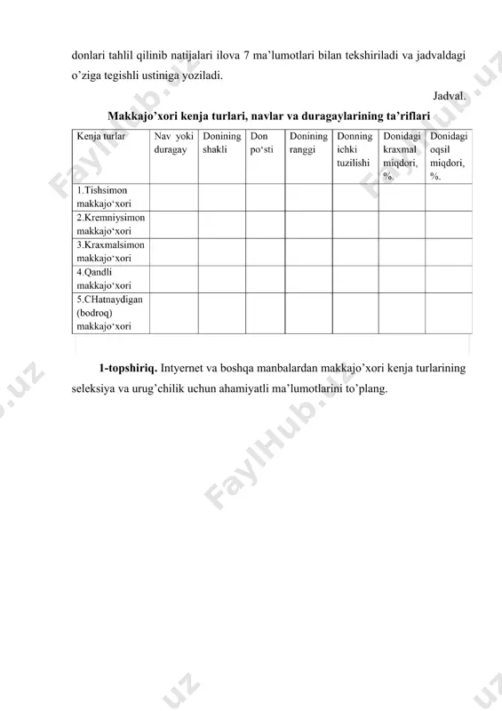 makkajo’xorining kenja turlarini o’rganish - Page 3