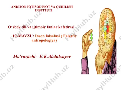 inson falsafasi (falsafiy antropologiya) — PPTX