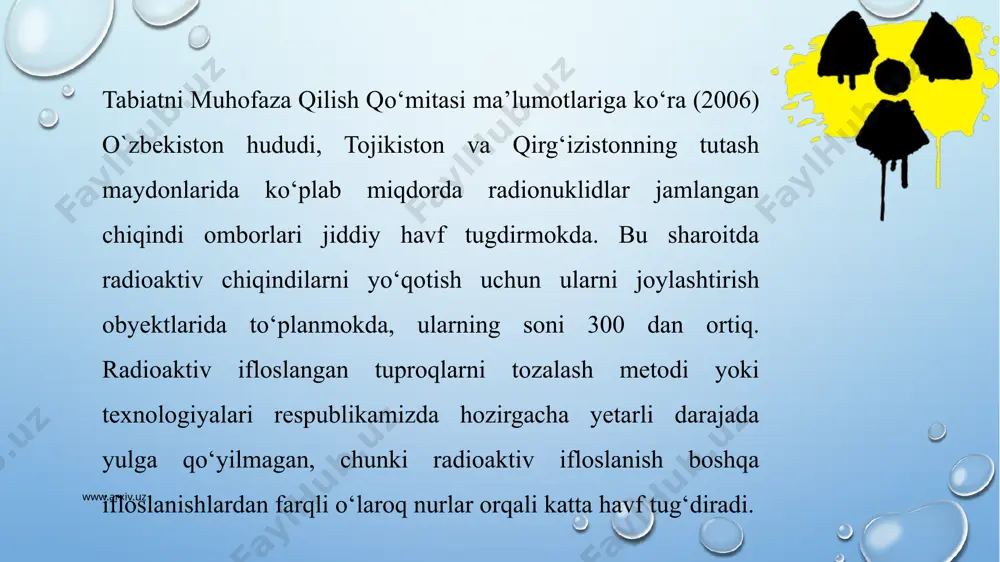 radioaktiv moddalar bilan ifloslanishning oldini olish - Page 4