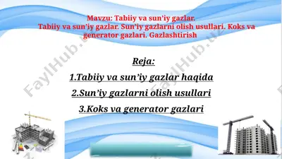 gazlar haqida ma'lumotlar — PPTX
