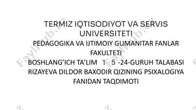 psixologiya fanining predmeti — PPTX