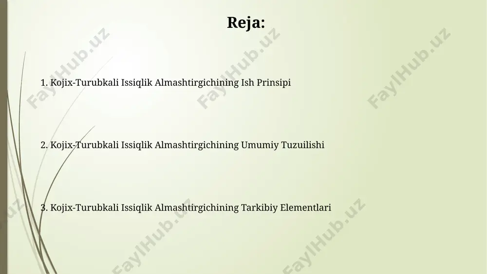 va 3 baravar ortiqcha bosim bilan sinovdan o'tkazing, bu esa ishlash davomida 15-20% gacha bo'lgan samaradorlikni ta'minlaydi. ko'rsatkichlarni kuzatish uchun har bir 24 soatda temperatura sensorlarining aniqligini tekshiring va ±1°c dan oshgan farq bo'lsa, kalibrlashni amalga oshiring. finlarning dizayni va xususiyatlari finlarning optimal balandligi va qalinligi hisob-kitoblari natijasida, 20 mm balandlik va 0,2 mm qalinlikdagi finlar eng samarali issiqlik uzatishni ta'minlaydi. kojix-turubkali issiqlik almashtirgichlarining finlari odatda 1,5-3 mm qalinlikdagi alyuminiy qotishmasidan tayyorlanadi va yuqori issiqlik o'tkazuvchanlik koeffitsientiga ega. ishchi muhitning ta'siri yuqori tezlikdagi (10 m/s dan yuqori) ishchi muhit oqimi turbulentlikni oshirib, issiqlik uzatish koeffitsientini 20% ga yaxshilaydi, lekin shu bilan birga, shovqin darajasini ham oshiradi. ishchi muhitning yuqori harorati (masalan, 150°c dan yuqori) kojix-turubkali issiqlik almashtirgichning metall tarkibiy qismlarining chidamliligini pasaytirib, 5% gacha samaradorlikni kamaytirishi mumkin. qoplama va himoya qatlamlari himoya qatlami sifatida, 1-2 mm qalinlikdagi issiqlik izolatsiyasi materiallari, masalan, mineral jun yoki keramika tolasi ishlatiladi, bu esa energiya …