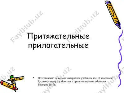 17. притяжательные прилагательные  10 - sinf — PPTX