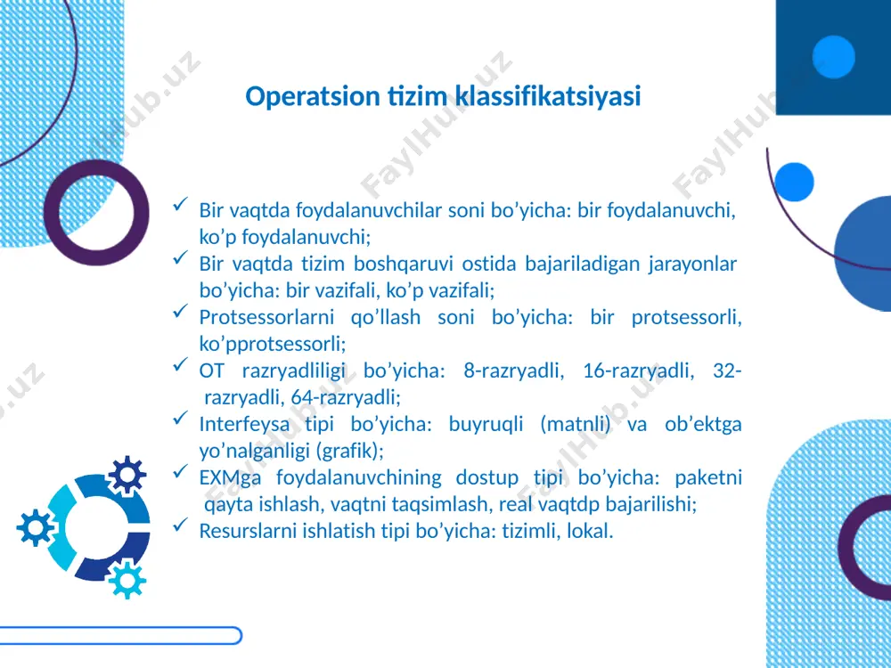 tsiya qilmoqda. linuxning asosi unix ot ga oʼxshaydi. unix ot birinchi otlardan biri boʼlib texnik nuqtai nazardan eng mustahkam va himoyalangan hisoblanadi. аmmo asosiy sabab bu emas. eng asosiy sabab — boshqalardan, masalan windows yoki unixdan farqi linux bitta kompaniya yoki shaxsga tegishli emas. uning egasi — hamma. image3.jpg image1.png image4.png image5.png image6.png image7.png image8.jpg image9.png image10.png image11.png image12.jpg image13.jpg image14.png image15.png image16.png image17.png image2.png image18.jpg image19.png image20.png image21.png image22.png image23.png image24.png