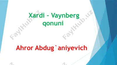 xardi – vaynberg qonuni — PPTX