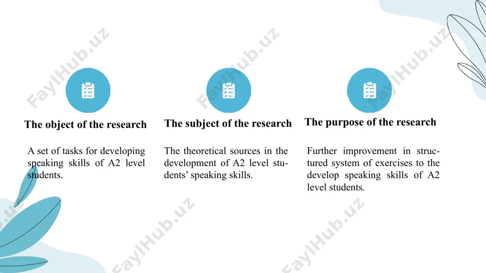 d test work in the following stages.‌‌ presentation template by the process of experiment presentation template by skills selected group voluntary group 1. working in a group well formed formed 2. vocabulary 80% of the words in the image were accurately represented‌‌ 60% of the words in the image were accurately represented‌‌ 3. making-up sentences grammatical errors were common grammatical errors were common enough 4. describing 90% of the image were described 70% of the image were described the result of experiment presentation template by conclusion in this master’s thesis, the issues that have been studied so far regarding the study and development of the system of exercises that develop the speaking skills of a2 schoolchildren were introduced, and the application of the system of exercises for their development in practice was discussed in detail. research was conducted. in conclusion, it can be said that the development of speaking skills …