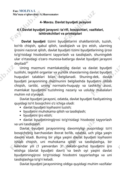 davlat byudjeti jarayoni — DOCX