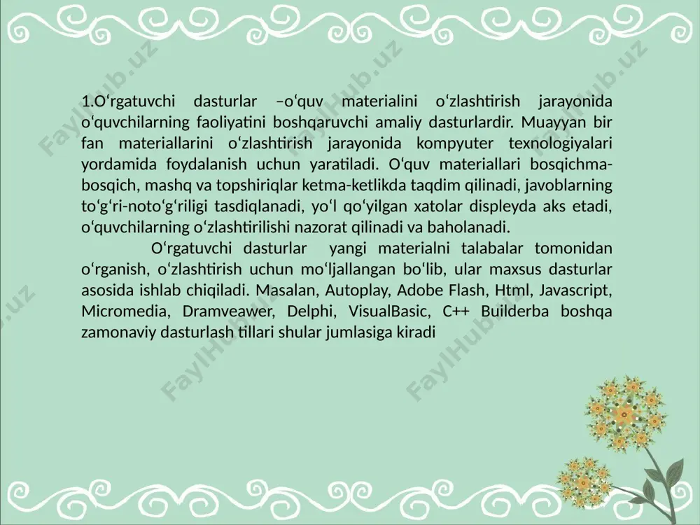 pedagogik dasturiy vositalarning didaktik imkoniyatlari - Page 5