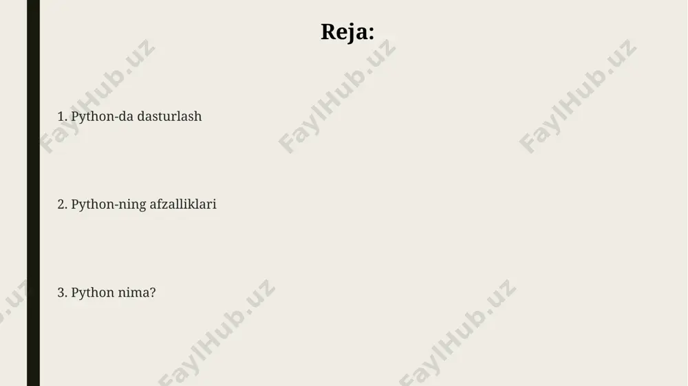 hlab chiqish (django va flask freymworklari), ma'lumotlar ilmi, sun'iy intellekt (ai) va mashinali o'qitish (ml). masalan, tensorflow va scikit-learn kabi kutubxonalar ai sohasida keng tarqalgan, ularning yordamida 100lab loyihalar amalga oshirilgan. e'tiboringiz uchun rahmat @yusrotourbot
