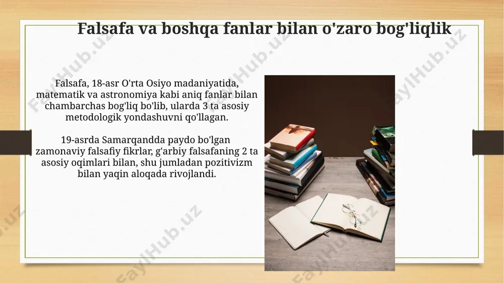 4-asr) mavjudlik va vaqt kategoriyalari ontologik tamoyillar sifatida ko'rib chiqilib, ularning o'zaro ta'siri 12 ta asosiy kategoriya doirasida izohlab berilgan. mavjudlik va vaqt kategoriyalari o'rtasidagi bog'liqlikni martin haydeggerning "borliq va vaqt" asari (1927) chuqur tahlil qilgan bo'lib, u erda 4 asosiy mavzu va 3 qo'shimcha tushuncha ajratib ko'rsatilgan. e'tiboringiz uchun rahmat @taqdimot_robot image7.jpg image8.jpg image9.jpg image10.jpg image11.jpg image12.jpg image13.jpg image14.jpg image15.jpg image16.jpg image17.jpg image18.jpg image19.jpg image20.jpg image21.jpg image3.png image4.png