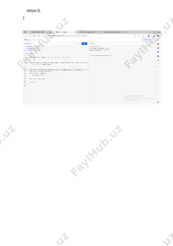 c++ dasturlash tilida toq sonlarni o'chirish - Page 3