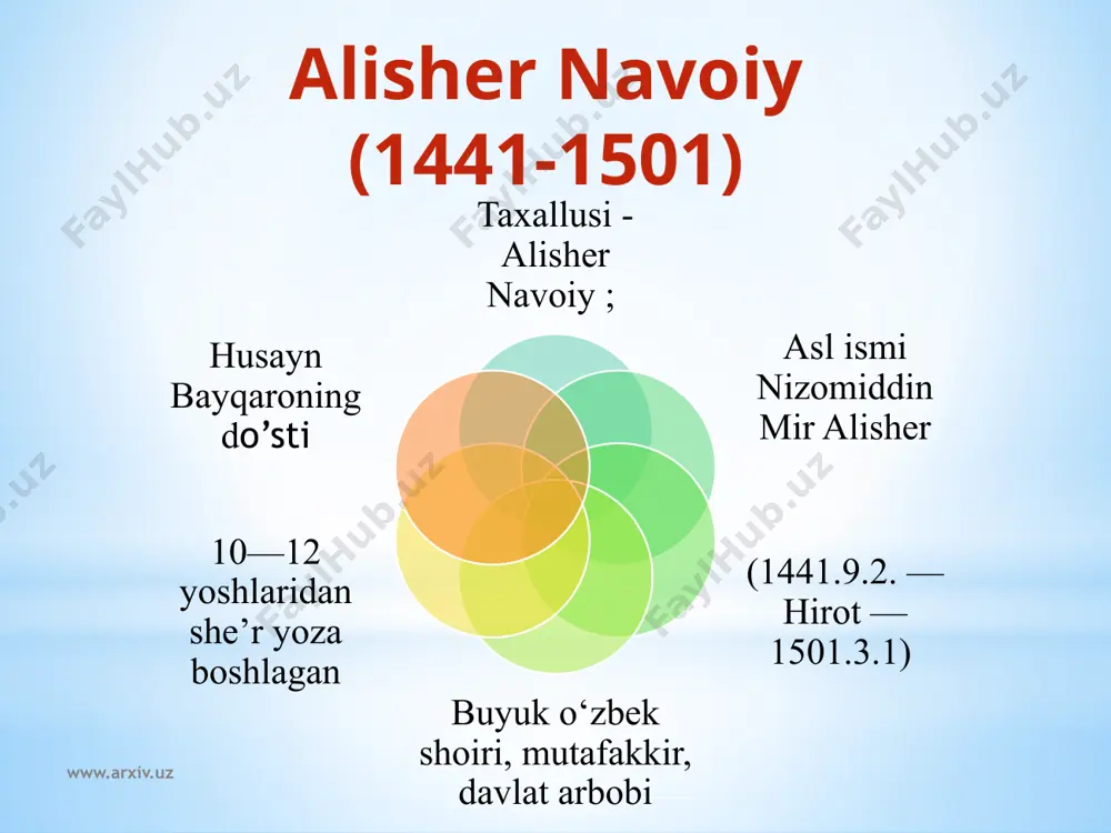 shayx. navoiy tilar soda yuzluk yigit, ne g’am gar oni man’ etar soda shayx. “navodir ush-shabob” ning 112-g’azali. www.arxiv.uz g’azal tahlili www.arxiv.uz navoiy shayxlarni ikkiga ajratadi: asl shayxlar bor, soxta shayxlar bor. “shayx” radifli g’azlda barcha shayxlar emas, aynan ana shu soxta shayxlar qattiq tanqid ostiga olinadi. tasavvuf vakillari umumiy ma’noda shayx, avliyo, abdol, solik, faqr-u-fano ahli, darvesh, qalandar, oshiq, orif va boshqa shu kabi so’zlar bilan yuritilgan. albatta, bu tushunchalar o’rtasida muayyan o’ziga xosliklar, nozik farqlar ham bor. tasavvuf – ishq falsafasi. unda allohga ishq yo’li ilgari suriladi. g’azal oxirlagan sari lirik qahramonning riyokorga nafrati jo’shib boraveradi: o’zini har qancha erkaklarday tutsa ham, bu shayx zeb-u ziynatga shunchalik berilganki, shoir uni qo’rqmay moda shayx deydi. qit’alar kamol kasbiga dalolatu nuqsonidi izhori malolat www.arxiv.uz kamol et kasbkim, olam uyidin sanga farz o’lmag’ay g’amnok chiqmoq. jahondin notamom o’tmak biaynih erur hammomdin nopok chiqmoq. “g’aroyib us-sig’ar”ning 10-qit’asi. www.arxiv.uz www.arxiv.uz tahlili ushbu qit’aning …