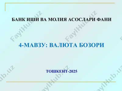 valyuta bozori — PPT