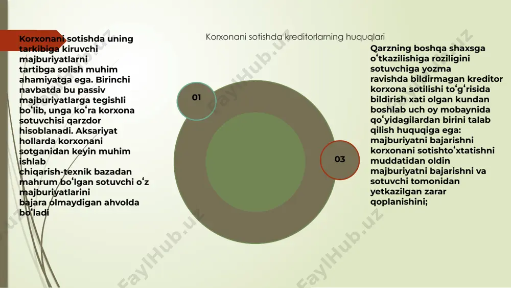ishtirokchilariga har bir taraf tomonidan topshiriladigan tovarlarga nisbatan mulk huquqining oʻtishini alohida belgilashga ruxsat beradi. agar taraflar shartnomada mulk huquqi oʻtishining boshqacha paytini belgilagan boʻlmasa, bunday payt tovarni boshqa tarafga topshirgan payt hisoblanadi. e'tiboringiz uchun rahmat image1.jpg