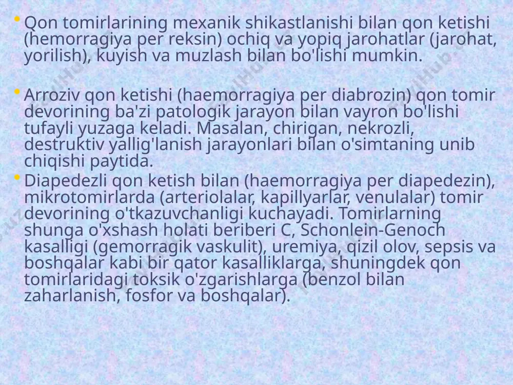 entning zardobidan 2-3 tomchi plastinkaga surtiladi va eritrotsitlar qo'shiladi, shunda eritrotsitlar va zardob nisbati 1:10 bo'lishi kerak. keyinchalik, eritrotsitlar zardob bilan aralashtiriladi, plastinka reaktsiyaning borishini kuzatib, 5 daqiqa davomida biroz chayqatiladi. belgilangan vaqtdan keyin eritrotsitlarning mumkin bo'lgan o'ziga xos bo'lmagan agregatsiyasini olib tashlash uchun reaktsiya aralashmasiga 1-2 tomchi fiziologik eritma qo'shilishi mumkin. natijalarni hisobga olish. eritrositlar aglutinatsiyasining mavjudligi donorning qoni retsipiyentning qoni bilan mos kelmasligini anglatadi va uni quyish mumkin emas. agar 5 daqiqadan so'ng eritrotsitlar aglyutinatsiyasi bo'lmasa, bu donorning qoni guruh agglyutinogenlari bo'yicha retsipient qoniga mos kelishini bildiradi. individual muvofiqlikni o’tkazish probirkaga 2 tomchi (0,1 ml) retsipient zardobidan, 1 tomchi (0,05) ml donor eritrotsitlar va 1 tomchi (0,1 ml) 33% li poliglyukin qo‘shiladi. probirka gorizontal holatga egilib, biroz chayqaladi, so'ngra sekin aylantiriladi, shunda uning tarkibi devorlarga yupqa qatlamda tarqaladi. 3 - 5 daqiqadan so'ng probirkaga 2 - 3 ml fiziologik fiziologik eritma qo'shiladi va ichidagini silkitmasdan 2 - 3 …