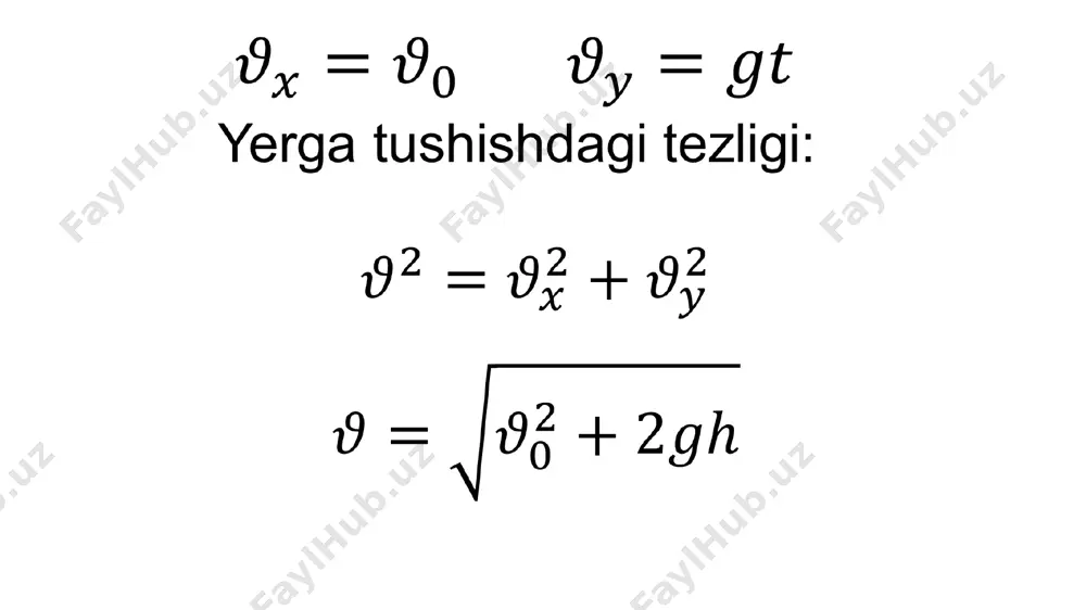 gorizontal otilgan jism 10-sinf, 6-mavzu. - Page 4