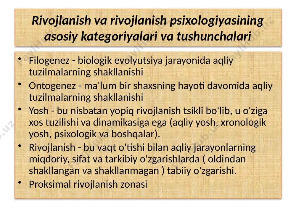 ontogenez psixologiyasining fan sifatida shakllanishi - Page 5