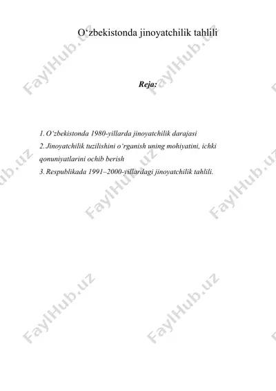 o‘zbekistonda jinoyatchilik tahlili — DOC