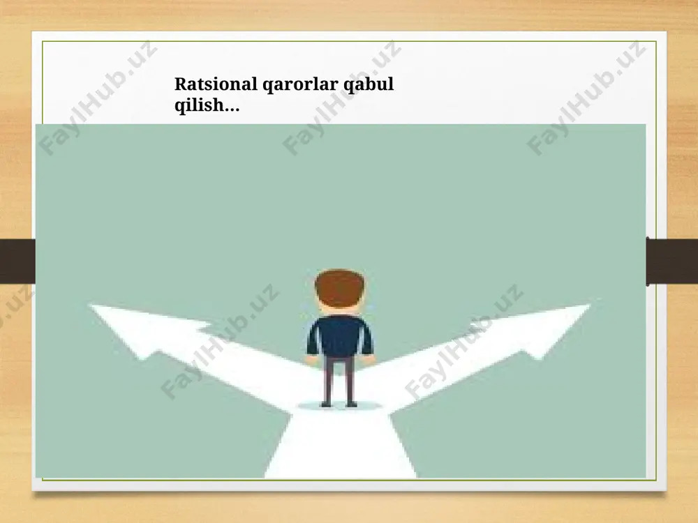 qlik yo'q, mavhumdir. agarda, «men mebel ishlab chiqarish sohasida yirik korxona ochib, rahbar bo laman», desangiz, bunda ma qsadingiz aniq bo' ladi. «kelajakda xorij davlatlarida o'qiyman», deyish niyatdir». erishiluvchi. agar maqsadingiz siz erisha oladigan darajada bo' imasa, bu faqatgina orzuligicha golaveradi. maqsadga yetisha oladiganingiz degani, osonlikcha erishiladigan maqsadlar ma'nosida emas. albatta, baland tepaliklarni belgilash yashi. ammo judayam yugori cho`qqilarga chiqishni maqsad gilsangiz, unga yetolmayqolganingizda o'zingizni baxtsiz va nochor his qila boshlaysiz. keyin esa tasalli bo'isin deb, zaruratingiz bo'imagan matohlar bilan o' zingizni ovutishga urinasiz, boshgalar siz uchun yanada baxtli ko'rina boshlaydi. hayot ikkilanishlar uchun gisqa. arorlar uchun kenglik giladi. qo'rquvlarni faqat qarorlargina yengaoladi. o`lchovlilik. maqsad belgilashda asosan uch yo'nalishdagi mezonlar belgilanishi shart: vaqt, makon va son. qo'ygan maqsadingizda vagt cheklovi bo'imasa, maqsad hagida gap ochish to'g'ri emas. chunki biror ishni ikki yllda amalga oshirishingiz blan yigirma yilda bajarishingiz orasida farq bor. muddat, giymat ragamlari ham yozilishi zarurdir. bu mezonlarni belgilamasangiz,maqsadingiz …