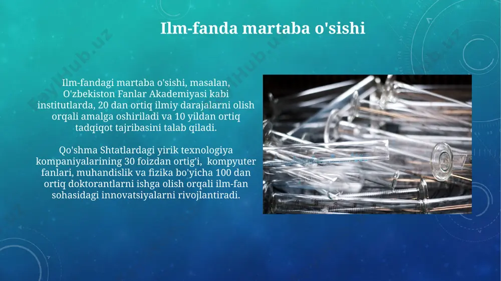 ikning 5000 yildan ortiq tarixi, samarqand va buxoro shaharlarida o'zining gullab-yashnashi davrida, 100 dan ortiq turli hunarmandchilik turlarini o'z ichiga olgan. zamonaviy o'zbekistonda, taxminan 200 ming hunarmand faoliyat ko'rsatib, yillik 15 milliard so'mlik mahsulot ishlab chiqarmoqda. bu raqamlar mamlakat iqtisodiyotiga qo'shgan hissani ko'rsatadi. qaysi yo'lni tanlash kerak? fan texnologiyalarining rivojlanishi natijasida 21-asrda, ayniqsa, silicon valley kabi global markazlarda 30 yoshdan kichik yoshdagi tadqiqotchilar soni 2 barobar ortgan bo'lsa, hunarmandchilik an'analari esa sekinlashib bormoqda. o'zbekistonning andijon viloyatida hunarmandchilik mahsulotlarining eksport hajmi 2022-yilda 10 million aqsh dollarini tashkil etgan bo'lsa, fan sohasidagi eksport esa ancha yuqori bo'lib, 100 million aqsh dollaridan oshadi, bu esa tanlovning muhim omili hisoblanadi. moliyaviy tomonlar: ilm-fan it sohasidagi ilmiy yutuqlarga asoslangan startuplar silicon valley'da yillik 10 million dollardan ortiq daromad keltirishi mumkin. ilmiy tadqiqotlarga sarmoya kiritish aqshda 2022 yilda 700 milliard dollarni tashkil etdi, bu esa yuqori malakali mutaxassislar uchun yuqori maoshli ish o'rinlarini yaratadi. hunarmandchilikda martaba …