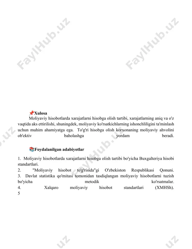 moliyaviy hisobda xarajatlarni hisobga olish tartibi - Page 5