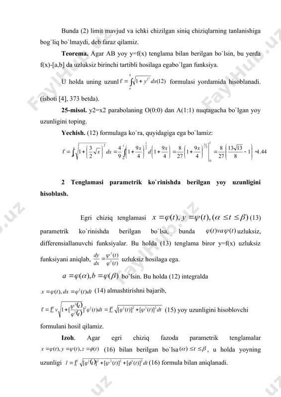 2 2 0 p p p p p p . 3 64 | ) 3 cos (cos 16 ) (cos ) cos 1 ( 16 ) 2 ( ) 2 ( 2 0 3 2 2 0 2 3 2 0 2 a z a z d z a t d t sin a p p p p p p p = z - = - ò - = ò j r sin 10 = l 96 , 985 100 ) 2 sin 2 1 ( 100 2 2 cos 1 200 200 2 cos 100 ) 100 ( sin 10 2 , , 0 , cos 10 2 0 0 2 0 2 2 0 1 » = - = - ò = ò = + ò = = = = p j j p j p p j j p j j j j p p b a …