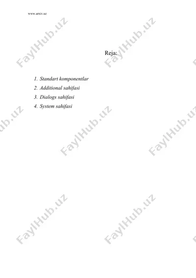 komponentlar to`plami sharhi — DOC