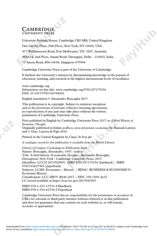 hard cantillon 45 4.6 françois quesnay and the physiocrats 48 4.7 the political economy of the enlightenment; turgot 51 4.8 the italian enlightenment: the abbé galiani 53 4.9 the scottish enlightenment: francis hutcheson and david hume 55 v terms of use, available at https://www.cambridge.org/core/terms. https://doi.org/10.1017/9781316798416 downloaded from https://www.cambridge.org/core. ip address: 120.57.153.48, on 23 sep 2017 at 09:26:37, subject to the cambridge core https://www.cambridge.org/core/terms https://doi.org/10.1017/9781316798416 https://www.cambridge.org/core 5 adam smith 58 5.1 life and writings 58 5.2 method 59 5.3 the moral principle of sympathy 61 5.4 the wealth of nations 63 5.5 value and prices 67 5.6 natural prices and market prices 71 5.7 the origin of the division of labour: smith and pownall 73 5.8 economic and political liberalism: smith’s fortunes 75 6 economic science at the time of the french revolution 78 6.1 the perfectibility of human societies: between utopias and reforms 78 6.2 malthus and the population principle …
