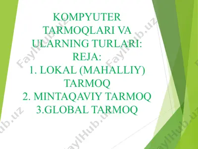 kompyuter tarmoqlari va ularning turlari — PPT