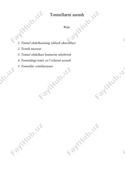 tonnellarni asrash — DOCX