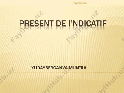 present de i’indicatif — PPT