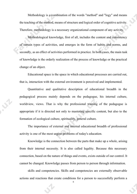 ical methods of action. the profession embodies specializations characterized by a narrow scope of labor activity. some professions may have several specializations. for example, it is enough to show that the teaching profession will be a teacher of general education, general technical, special subjects according to the subjects taught. occupation and specialty represent the regular occupation of a certain type of work. citizens of our republic have a wide range of opportunities to choose professions and specialties. development of pedagogical forms and tools of modern culture and economy on the basis of the rich intellectual heritage and universal values of the nation in the spiritual and moral education of the young generation in the "national personnel training program" prepared in accordance with the provisions of the law of the republic of uzbekistan "on education" , special importance is attached to implementation. in the program documents of the reform of the …