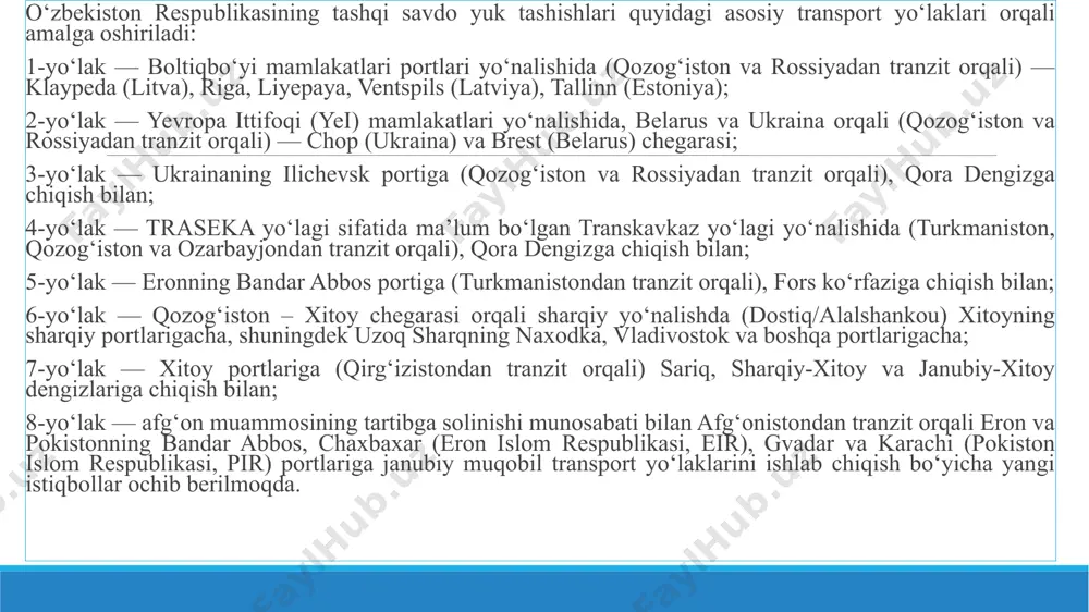 logistikaning zamonaviy masalalari va o`zbekistonda ularni joriy etish imkoniyatining istiqbollari - Page 5