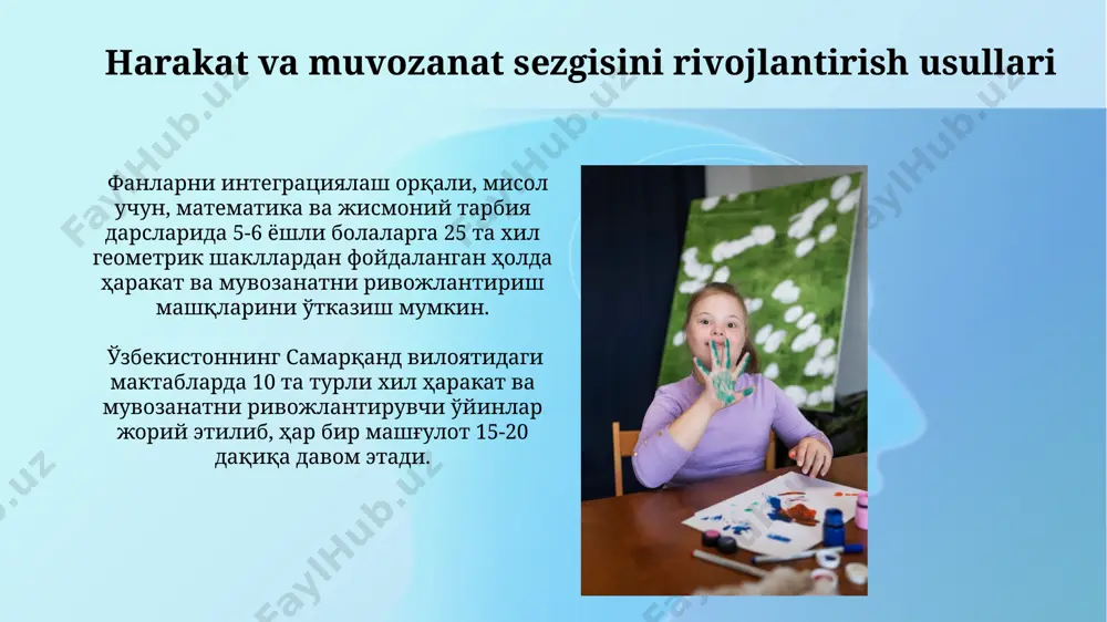 aqli zaif bola sensor tarbiyasida sezgi a’zolarini takomillashtirish yo‘llari - Page 5