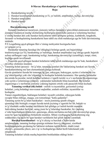harakatlarga o’rgatish bosqichlari — DOCX