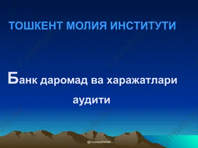 "банк даромадлари ва харажатлари аудити" — PPTX