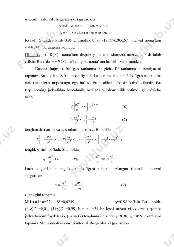 intеrval baholar va ularni normal taqsimot uchun yasash - Page 5