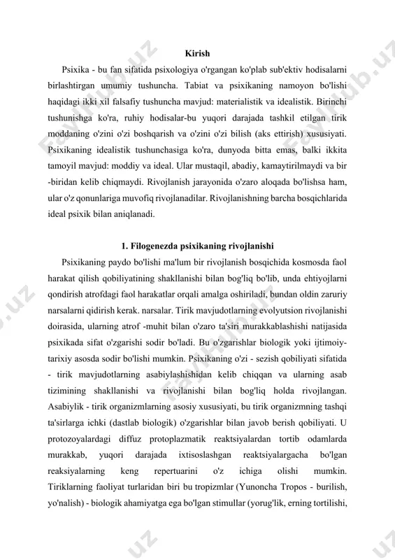 an reaktsiyalargacha bo'lgan reaksiyalarning keng repertuarini o'z ichiga olishi mumkin. tiriklarning faoliyat turlaridan biri bu tropizmlar (yunoncha tropos - burilish, yo'nalish) - biologik ahamiyatga ega bo'lgan stimullar (yorug'lik, erning tortilishi, kimyoviy stimullar) ta'sirida o'simlik qismlari harakatining yo'nalishini o'zgartirish. g. le bon tropizmni hayvonlar hayotining asosi deb hisoblagan. tirik odam faoliyatining keyingi rivojlanish bosqichi taksilar (yunoncha taksilar - tartib, joylashuv) - hayvonlarning fazoviy yo'nalishining instinktiv shakli. ularga ko'ra, harakat atrof -muhitning ijobiy, muhim elementlariga (ijobiy taksilarga) yoki salbiy (salbiy taksilarga) qarab boshlanadi. ko'rishlar: - fototaksis, nurga reaktsiya sifatida; - kimyoviy tirnash xususiyati beruvchi moddalarga kimyotaksis; - harorat o'zgarishi uchun termotaksis; - tortishish uchun geotaksis, - suyuqliklar oqimi uchun gidrotaksis. bir hujayrali va ko'p hujayrali past hujayrali hayvonlar uchun quyidagilar xarakterlidir: ortotaksis, harakatning tezlashishi yoki sekinlashishiga reaktsiya sifatida - klinotaksis, ma'lum burchak ostida harakat yo'nalishining o'zgarishiga reaktsiya sifatida. instinktlar (lotin instinkti - motivatsiya) - ma'lum bir biologik turga xos bo'lgan xulq -atvor …