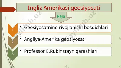 ingliz amerikasi geosiyosati — PPTX