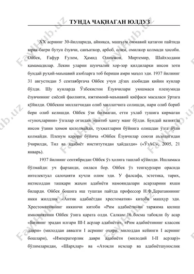 тунда чақнаган юлдуз — DOC