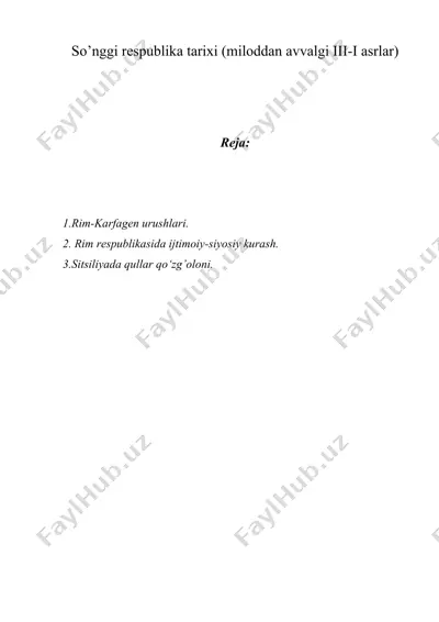 so’nggi respublika tarixi (miloddan avvalgi iii-i asrlar) — DOC