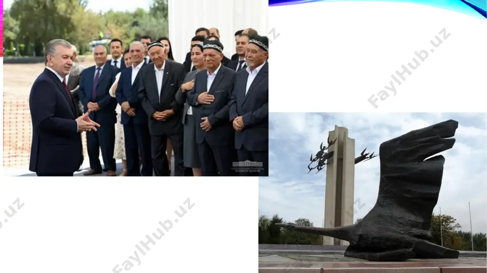 kie, poeticheskie i dramaturgicheskie proizvedeniya na istoricheskuyu temu. zaslujivaet vnimaniya i tot fakt, chto sredstva massovoy informatsii shiroko propagandiruyut nashi duxovnie tsennosti, v besedax, diskussiyax poyavlyaetsya raznoobrazie mneniy. menya osobenno raduet to, chto nashe molodoe pokolenie, oshushaya sebya lichno otvetstvennim za dalneyshuyu sudbu natsii, rodini, uchastvuet v polemike s chuvstvom prichastnosti k etomu. est poslovitsa — “chumchuk soysa xam kassob soysin”1. ya ne istorik. i sovershenno dalek ot misli pouchat spetsialistov v etom otnoshenii. odnako voznikaet estestvenniy vopros: v poru vstupleniya nashey gosudarstvennosti v period rezkogo povorota nujno li nam chetko opredelit svoe mesto vo vremeni i prostranstve, znat svoe genealogicheskoe drevo, znat, kto mi est? nujno ili net, chtobi aktivno rabotayushie v nashey strane uvajaemie akademiki, pisateli, izdateli, uchenie, i prejde vsego istoriki, vmeste otvetili na eti voprosi?.. na moy vzglyad, kogda rech zaxodit ob istoricheskom proshlom uzbekskogo naroda, o ego samobitnosti i duxovnosti, u nas ne xvataet analiza, …
